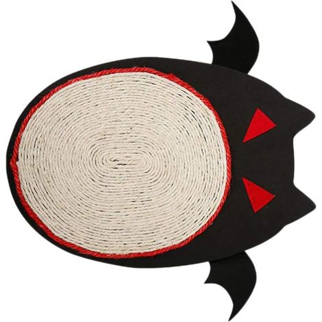 Griffoir pour chat, tapis chauve-souris d'Halloween - Noir et rouge (1/3)
