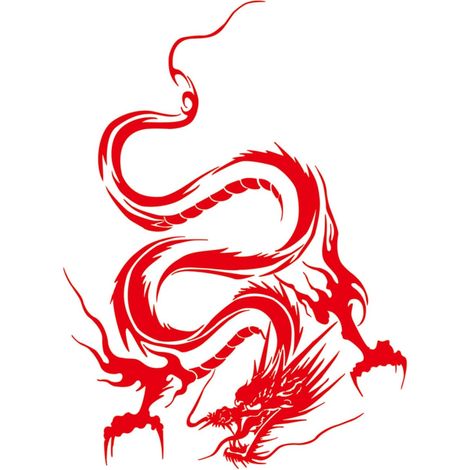 Autocollant pour Voiture Dragon Rouge en PVC, Décoratif (1/5)