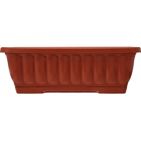 Vaso fioriera balconetta raccoglitore 50x18x16 plastica terracotta fiori piante (1/6)
