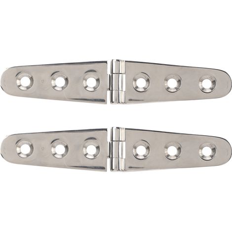 Paire de charnières marines robustes en acier inoxydable 316 pour portes de bateau, grange ou portail, dimensions 152x30mm avec trous de fixation (1/5)