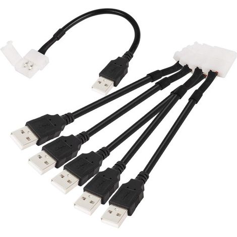 Conector USB para tira de luz LED de 8 mm a 2 pines y 8 mm de ancho, sin soldadura 3528 5050 (1/5)