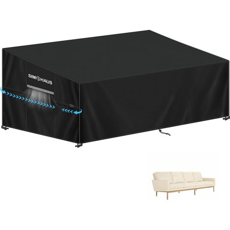 Garden Sofa Covers, Waterproof Sofa Cover, Protective Cover, Outdoor Sofa, UV Resistant, 420D, Oxford Fabric, 265 x 102 x 89/61 cm (1/5)