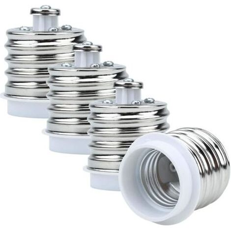 LaBlanc - 4X Douille de Lamp Adaptateur E40 à E27 en Blanc - Jeu de 4 reformatage convertisseurs pour Douille de Lampe pour Ampoules à Incandescence, LED, halogène, Lampes économiques (1/5)