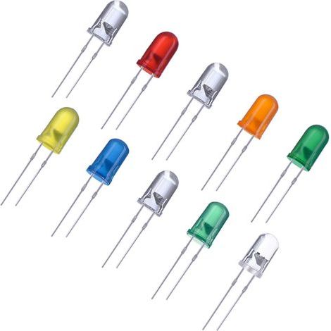 100 Pieces Light Emitting Diodes LED Diode 10 Colors 5 mm (1/5)