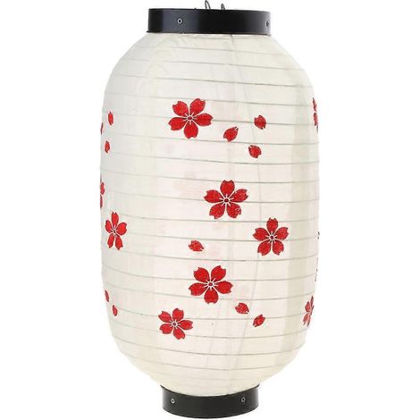Lanterne japonaise étanche, style traditionnel japonais, à suspendre, décoration - 20 cm - Blanche (1/5)