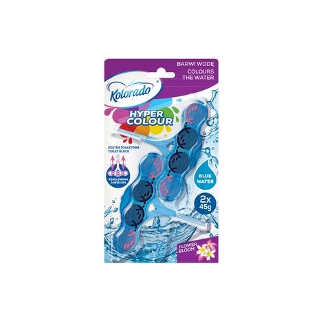 Colorante per WC Kolorado Hyper Colour con fiori, confezione da 2 x 45 g