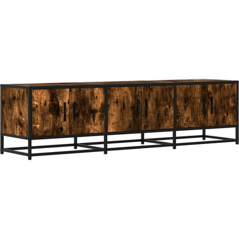 vidaXL Mobile TV Rovere Fumo 150x35x41 cm in Truciolato e Metallo (1/5)