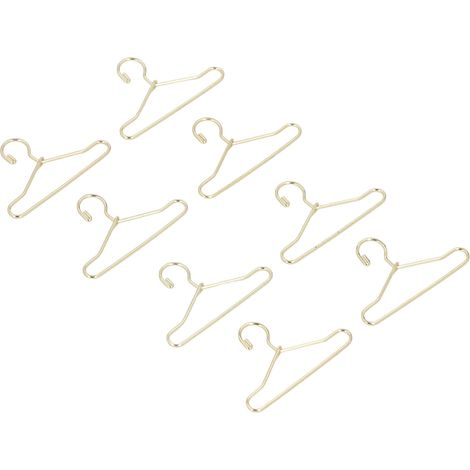 Cintres miniatures pour vêtements de poupée à l'échelle 1:12, en fil de fer doré. (1/5)