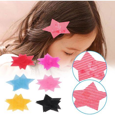 12 autocollants cheveux étoiles et barrettes frange, accessoires de coiffure pour enfants (1/5)