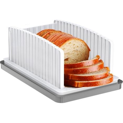 Nouvelle Trancheuse à Pain Améliorée pour Pain Fait Maison, Guide de Tranchage de Pain à Largeur Réglable, Pliable et Compacte 1 (1/4)