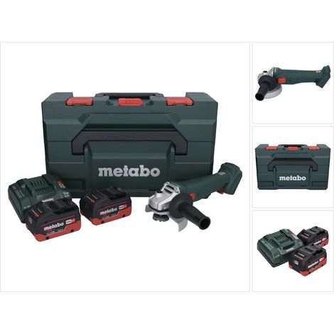 Metabo W 18 L 9-125 Meuleuse d'angle sans fil 18 V 125 mm + 2x batterie 5,5 Ah + chargeur + metaBOX