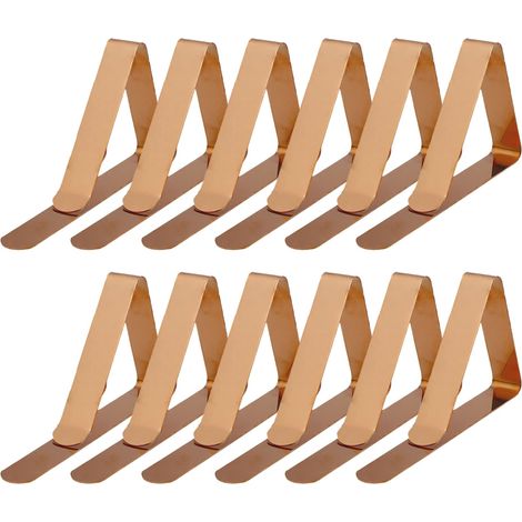 Lot de 12 pinces à nappe réglables - Doré