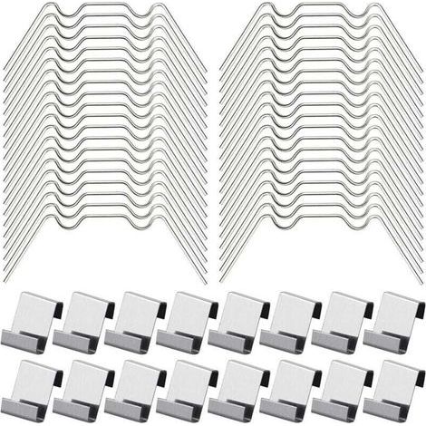 Ulisem100Pcs Clips de Vitrage pour Serre Inclure 50Type W Serre Pinces en Acier Inoxydable et 50 Clips de Type Z pour Vitre de Serre (1/4)