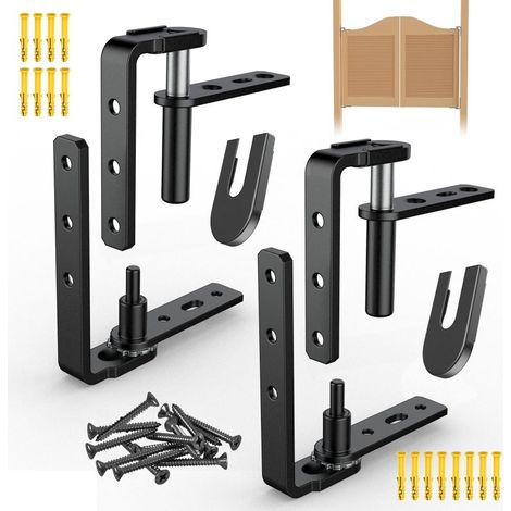 Irovami Charnière de porte bidirectionnelle gratuite en 2 pièces, à rebond automatique, demi-taille, pour porte en denim, 304 petite (noire) (1/5)