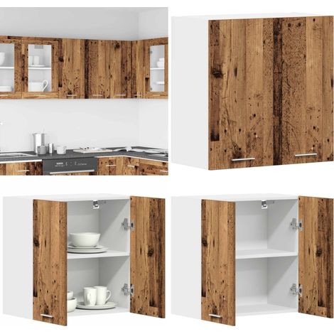 Pensile da Cucina “Lyon” Legno Antico 60x31x60 cm - Pensile da cucina - Armadio da cucina in legno