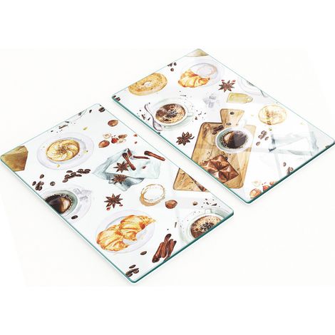 Tablas decorativas de vidrio para cortar y servir caf茅 matutino, 2 x 30 x 52 cm