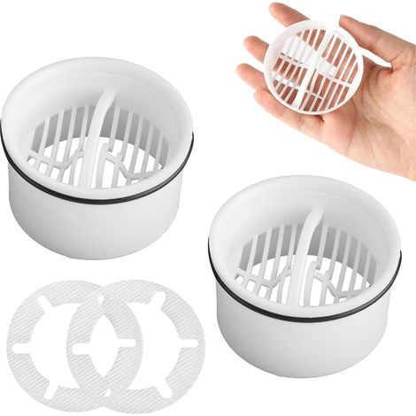 Collecteur de Cheveux de Douche (Lot de 2), Grille Filtrante pour Drain, Compatible avec Systèmes 6960 6962 (1/5)