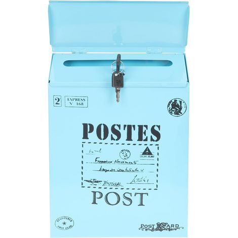 Boîte à suggestions Unomor en fer bleu style rustique (1/5)