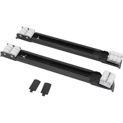 Base Roulante Universelle pour Lave-linge et Meubles, Roues Robustes Portant 300KG, Glissière d’Appareil Ménager Noir Extensible (1/5)