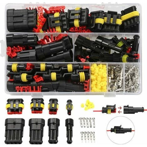 Kit assortimento di terminali per auto con connettori elettrici impermeabili da 352 pezzi, 1, 2, 3 e 4 pin, per moto, auto, scooter, camion e barche di DEBUNS (1/5)