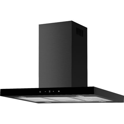 Cappa aspirante cappa ad isola cappa a camino da 90 cm nero opaco Touch Control Respecta (1/4)
