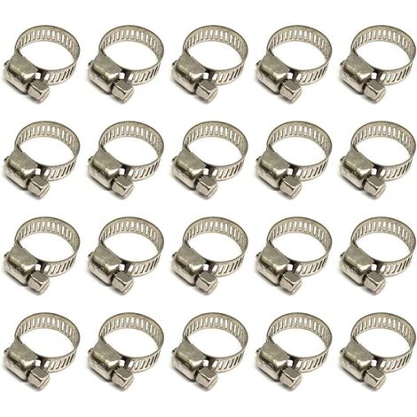 20 Pièces Collier De Serrage Tuyau, Collier De Serrage Tuyau Réglable 8-12mm, 304 Collier De Serrage Inox, Collier Serrage Métallique, Pour Tuyau, Home Gaz, Famille Tuyau D'eau, Câble, Robinet (1/5)