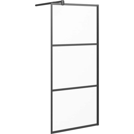 Maison Exclusive - Parete Doccia Walk in 80x195 cm in Vetro Smerigliato ESG Nero