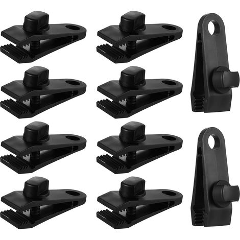 10 Pcs Pince Clips de Fixation pour Bâche, Pince pour Bache, Clips pour Tente universelles, Pinces pour Tente, camping, auvents, banderoles et bâches de tentes (1/5)