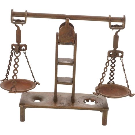 Balance Vintage Métal Ornement de Bureau Forme de Balance Décoration Étagère pour Intérieur Campagnard Sculpture de Style Rétro (1/5)