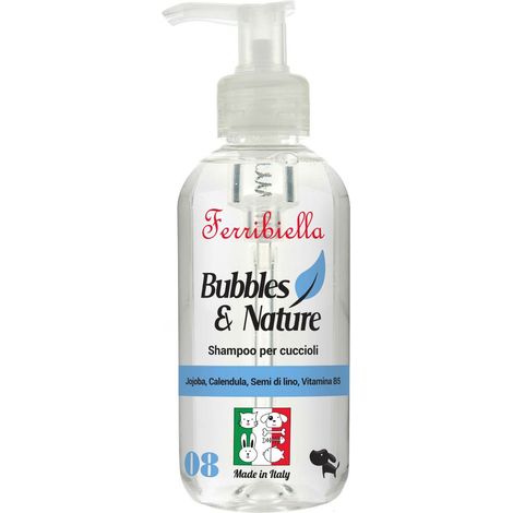 Shampoo con jojoba, calendula, semi di lino e vitamine B5 per cani cuccioli 250 ml