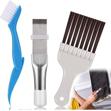 Ensemble de 3 brosses de nettoyage pour condenseur, convenant au nettoyage des sèche-linge, des radiateurs et des climatiseurs. (1/5)