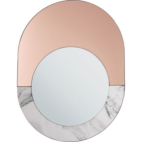 Wall Mirror RETY 50 cm 65 cm Stone Rose Gold