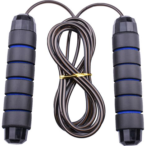 Corde à Sauter - Câble en Acier Réglable - Manches en Mousse à Mémoire - Roulements à Billes - Pour Entraînement Cardio et Fitness - 1 Pièce (1/5)
