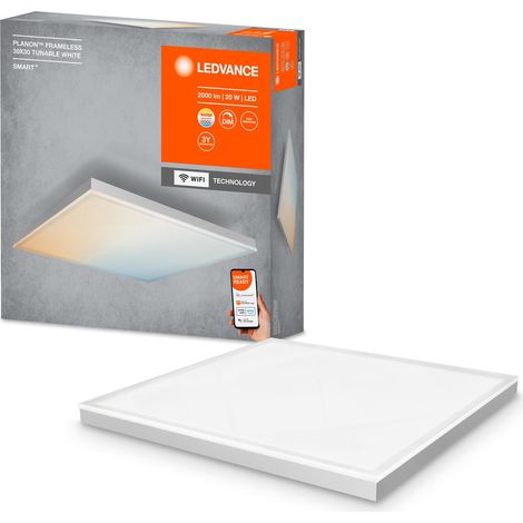 Plafonnier LED intelligent, panneau intérieur avec technologie WiFi, couleur de la lumière variable (3000K-6500K), 300mm x 300mm, SMART+ WIFI PLANON FRAMELESS (1/5)