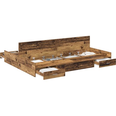 Maison Exclusive - Struttura letto con contenitore Legno vecchio 150 x 200 cm