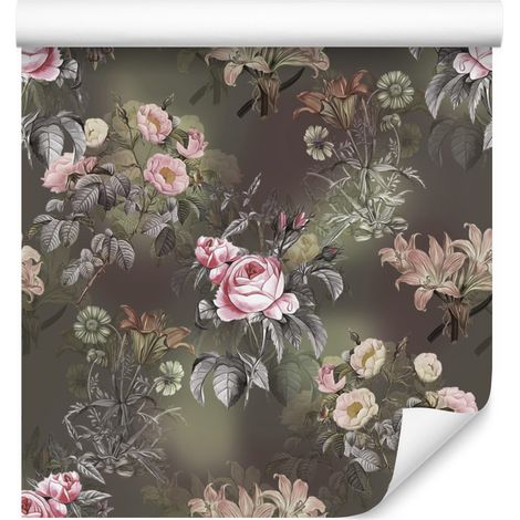 Carta da parati con motivo floreale per soggiorno e camera da letto, 50x1000 cm (1/5)