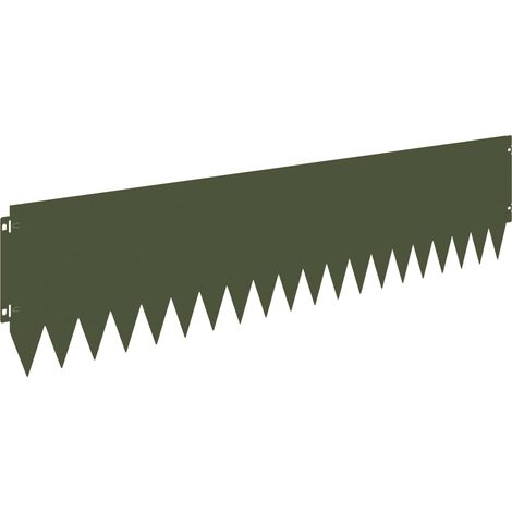 Raseneinfassung 10 pcs 103 x 25 cm Stahl Olivgrün vidaXL