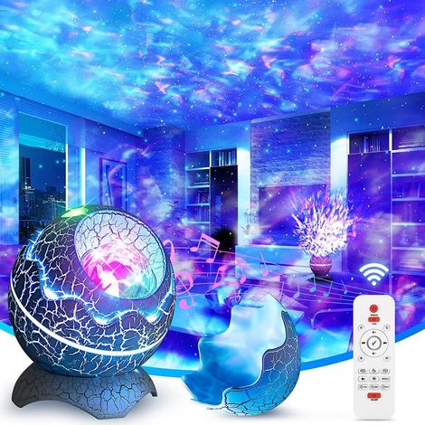 Œuf de dinosaure lumière étoilée alimenté par USB bruit blanc projection projecteur galaxie télécommande décoration chambre d'enfant veilleuse (1/5)