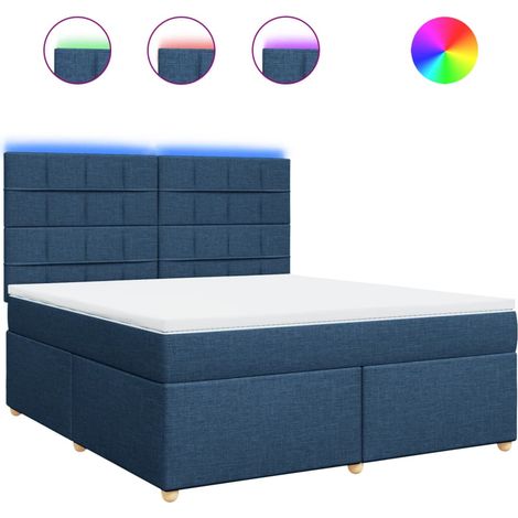 Maison Exclusive - Giroletto a Molle con Materasso Blu 180x200 cm in Tessuto