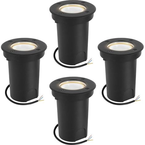 Jiubiaz 4x 3W Bodenleuchte Schwenkbar IP65 Außen LED Bodeneinbaustrahler Bodenstrahler Bodenlampe Neutralweiß - Schwarz Gehäuse