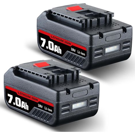 2X pour Bosch Professional 18V System batterie GBA 18V 7.0Ah BAT618 BAT609 BAT622 BAT609G BAT618G BAT619 BAT619G BAT610G Accessories 2607337070 2607336816 2607337069