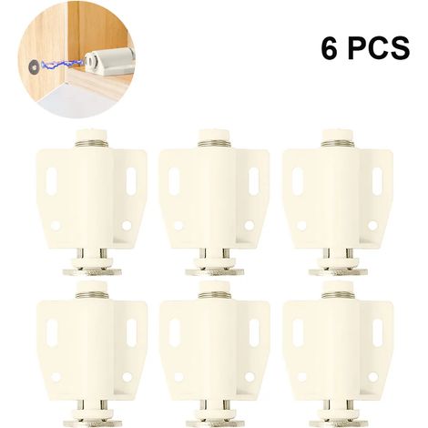 Abridor de puerta de empuje 6 piezas Abridor de puerta de armario de carga pesada para puertas herrajes muebles cajón (1/4)
