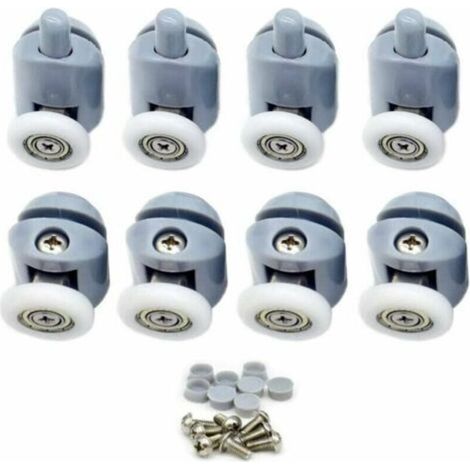Duschkabinenrollen - Set mit 8 Rollen für Schiebetüren in der Dusche, 25 mm Durchmesser.