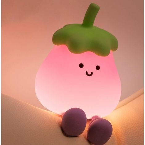 Veilleuse LED pour enfants, 3 niveaux à intensité variable, lampe de chevet douce en silicone rechargeable, contrôle tactile, jolie décoration de chambre à coucher, cadeau pour garçons et filles (1/5)