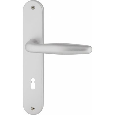 Alpertec BB-Langschildgarnitur Ray II Aluminium F1 silber abgerundet Beschläge