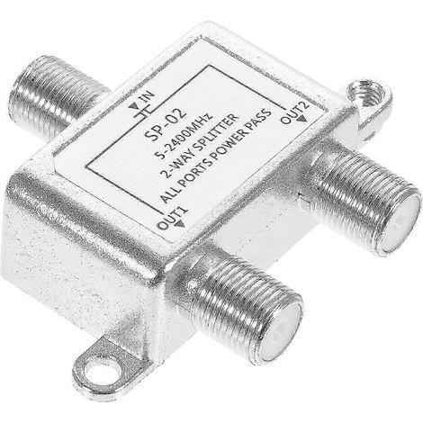 Répartiteur coaxial 2 voies 5-2500 MHz pour antenne TV, satellite et Internet haute fréquence (1/2)