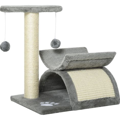 Árbol rascador para gatos, tres niveles, material de madera. (1/5)