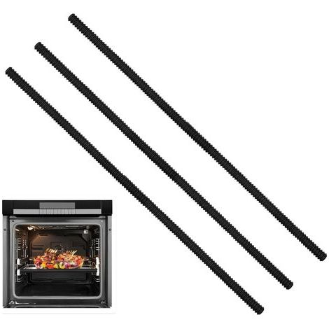 Lot de 3 protections de four en silicone résistantes à la chaleur - 35,5 cm, noires (1/5)