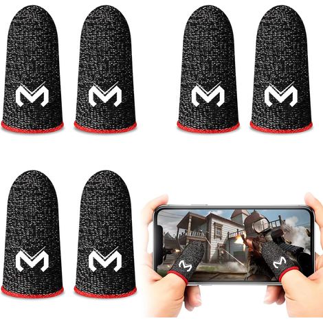 Gaming Finger Caps, 6 pièces Finger Sleeves Gaming, bouchons pour doigts de jeu, écran tactile, résistants à la transpiration et respirants en fibre d'argent, adaptés à tous les appareils à (1/5)