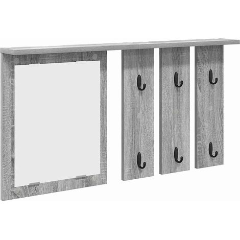 Porte-manteau mural avec étagère Sonoma gris 85 x 10 x 45 cm